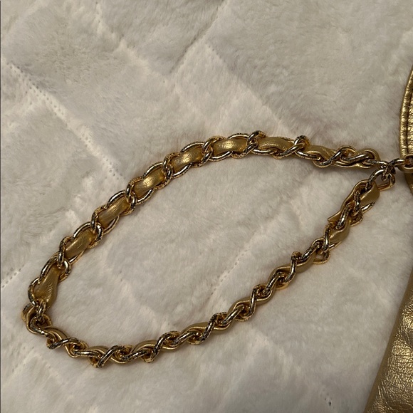 Cache Metallic Gold Clutch with Chain Strap - Picture 9 of 9